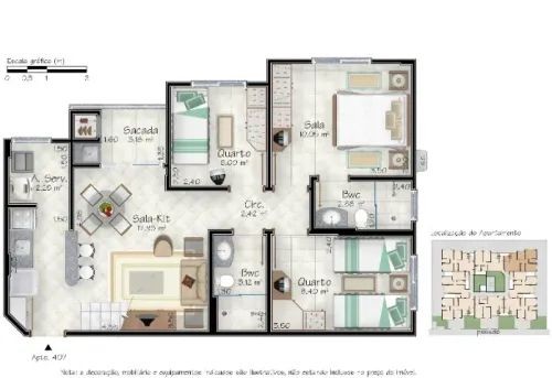 Apartamento, 2 quartos, 65 m² - Foto 12